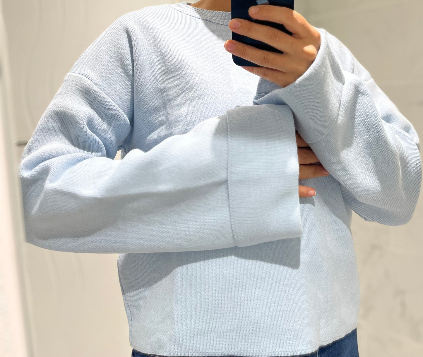 Pull uni manches chauve-souris