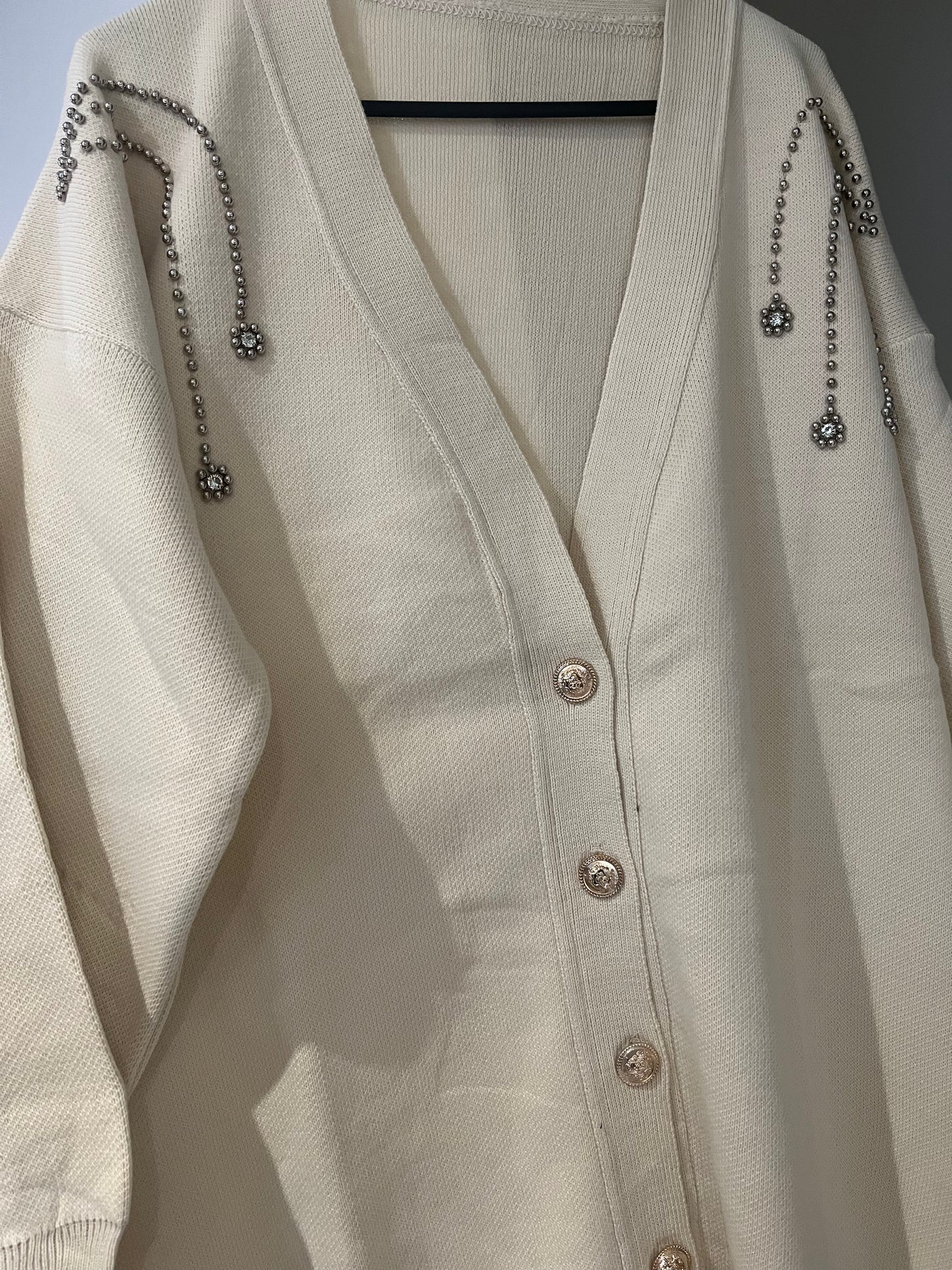 Gilet long oversize beige