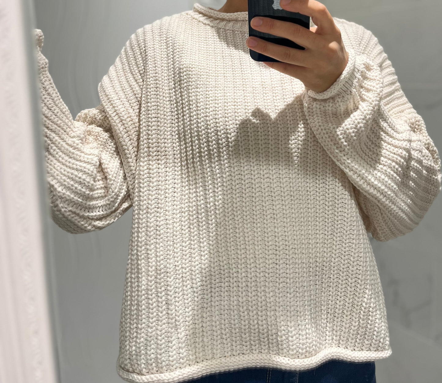 Pull ecru en maille