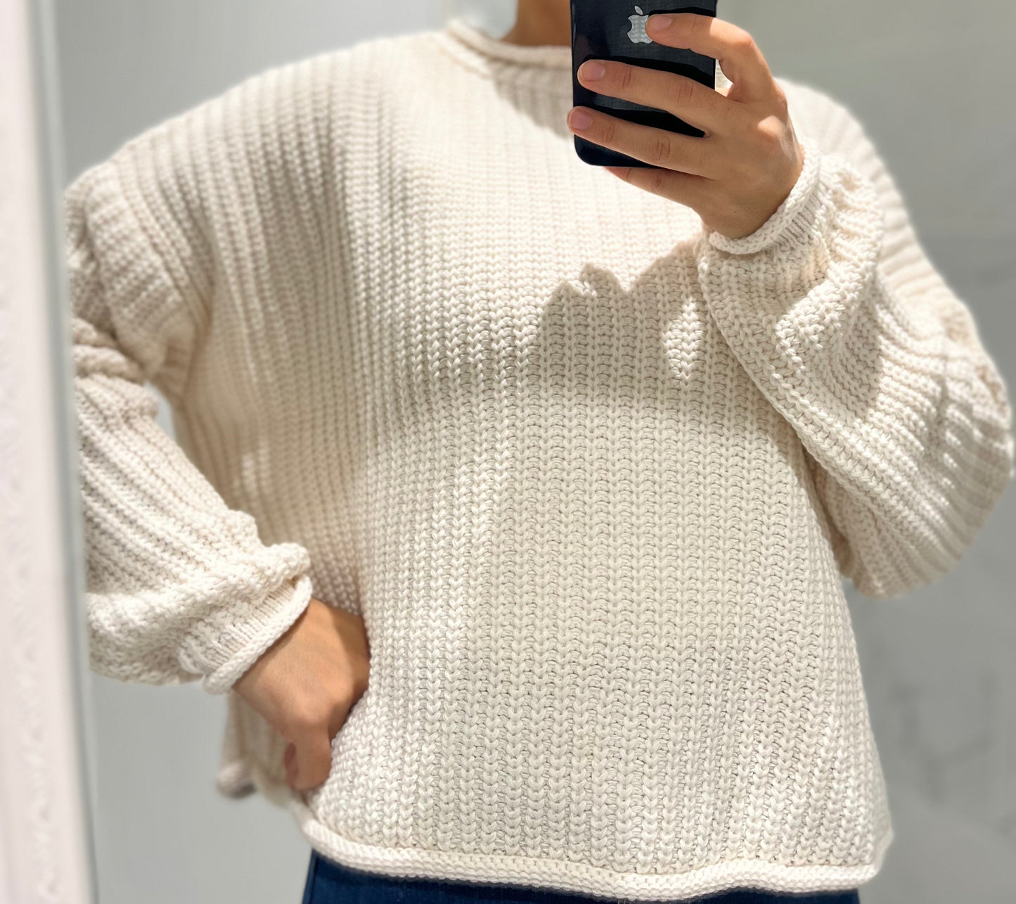 Pull ecru en maille