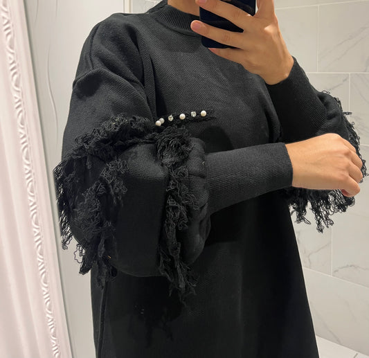 Ensemble noir avec perles
